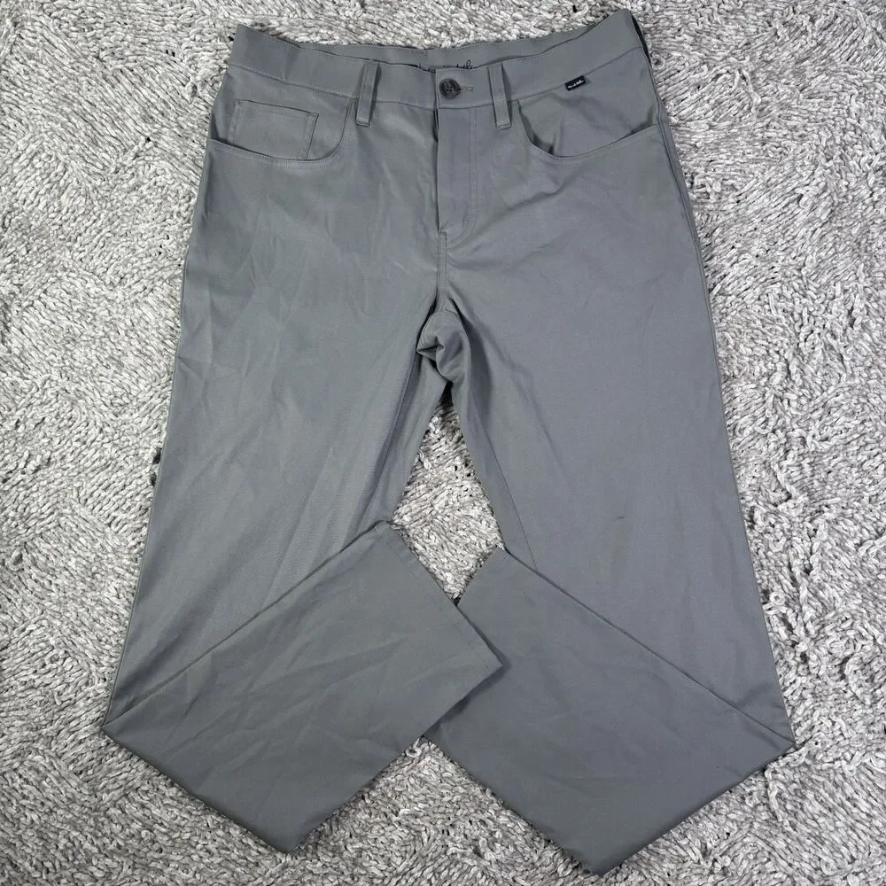 Travis Mathew Open To Close Pants Mens 32 Gray Golf Performance Stretch Business